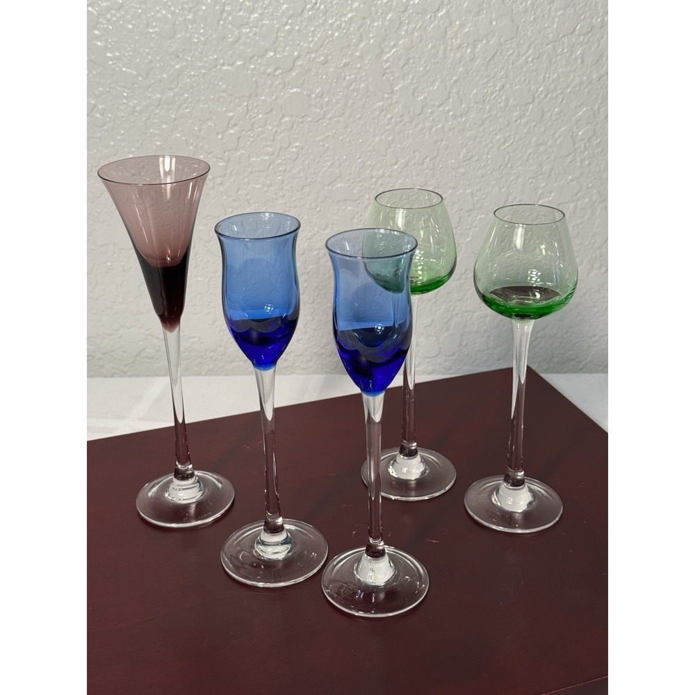 Beautiful LENOX Five Piece Set Stemware Long Stem Crystal Wine glasses #2...
